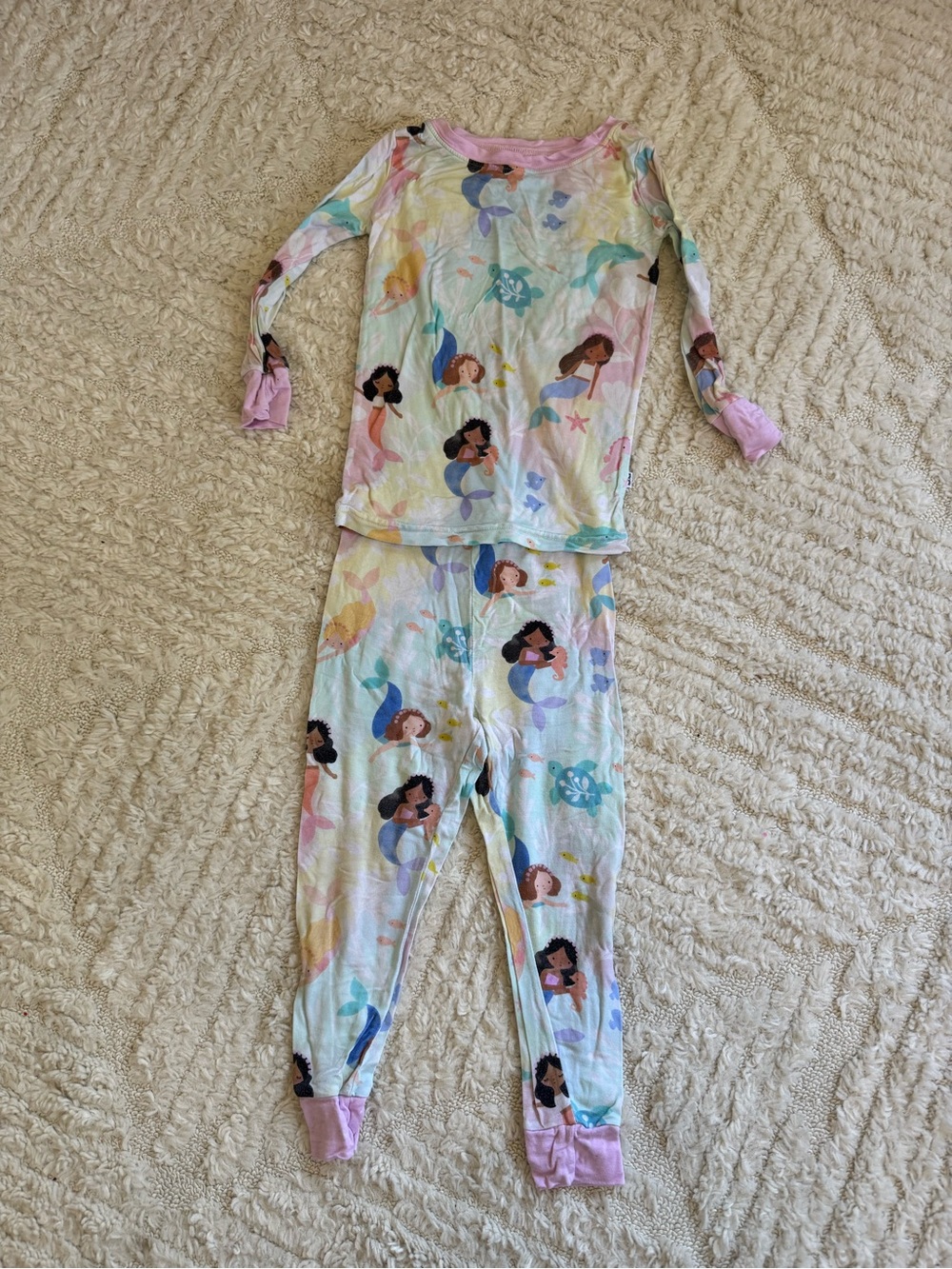 Little Sleepies Pastel Mermaid Print Two-Piece Pajama Set
